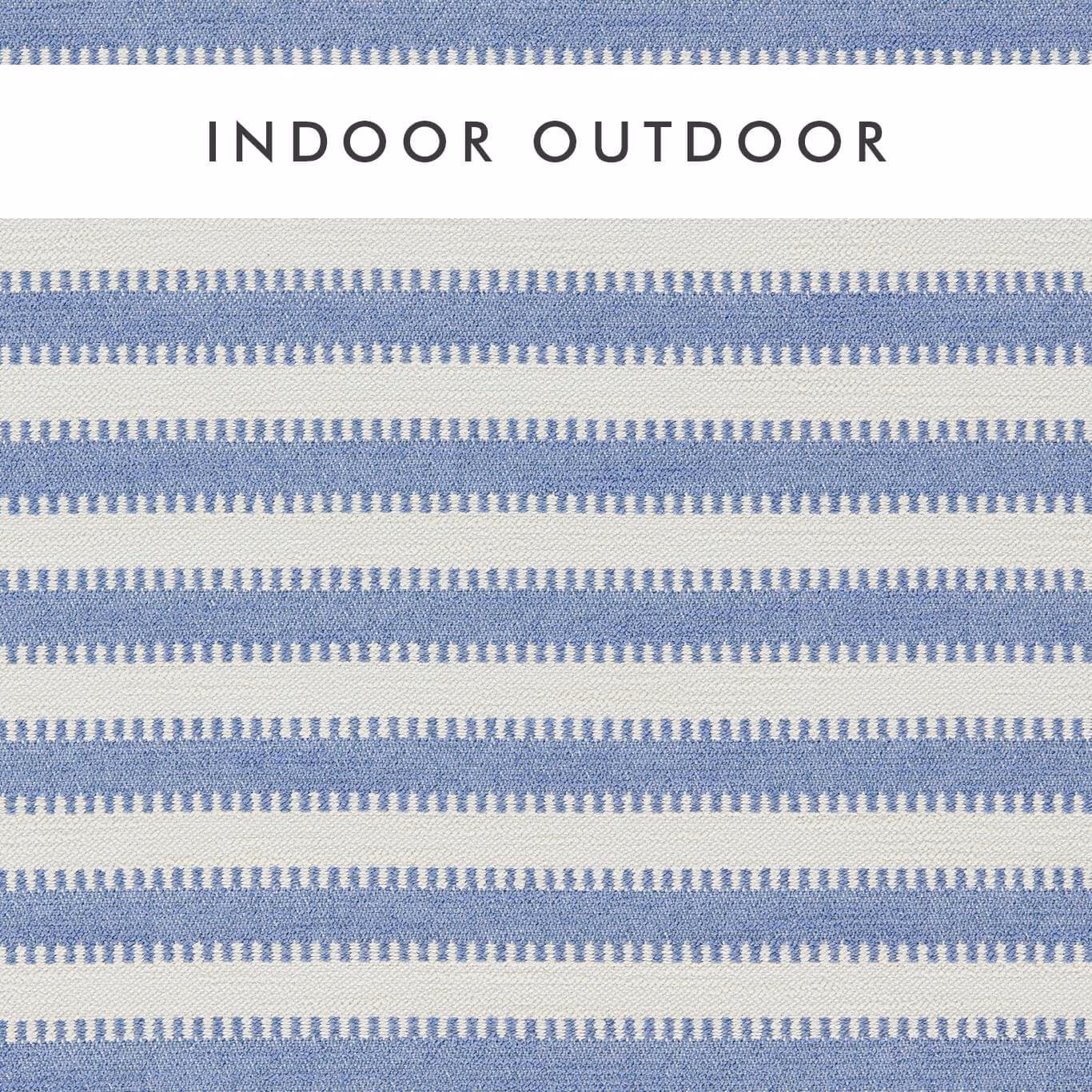 Cool iris-blue and chalk horizontal stripe with tiny woven tooth motifs