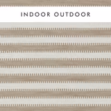 Taupe and chalk outdoor woven stripe with tiny repeating dash details