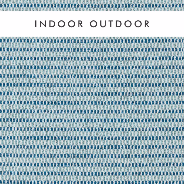 Cool aqua and blue micro-check weave with pale yarns and a dense textured surface