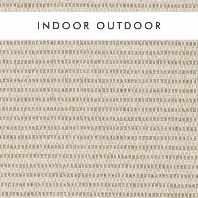 Taupe and linen outdoor weave with a small, textured repeating geometric pattern