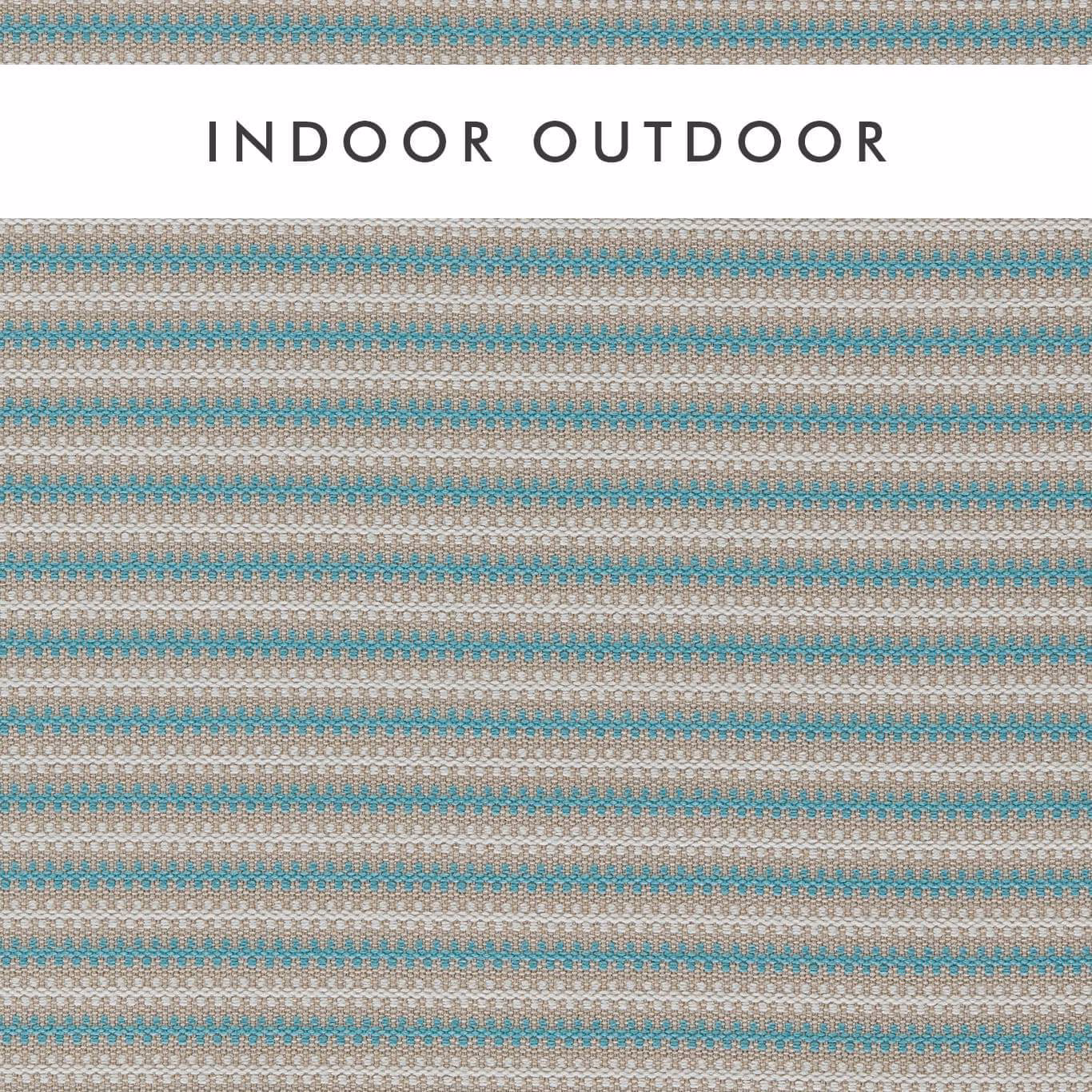 Close-up of aqua, chalk and taupe fabric with fine horizontal woven stripes