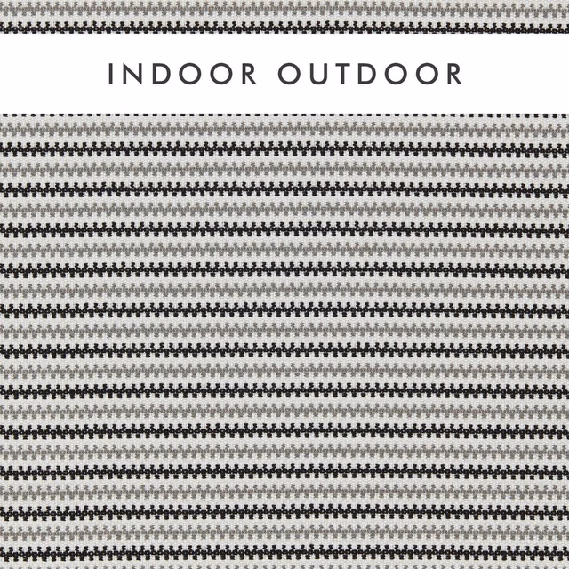 Black, steel and chalk micro-geometric weave in closely spaced horizontal bands