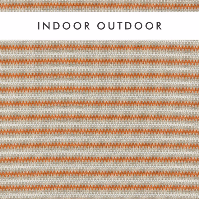 Clementine orange and mineral-grey woven stripes on a chalk ground