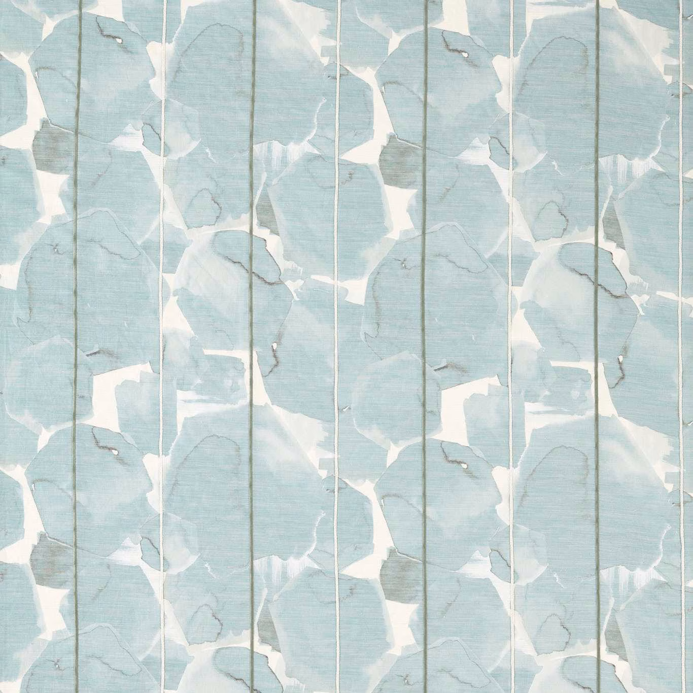 Pale mineral-blue abstract forms with white frost shapes and fine vertical lines