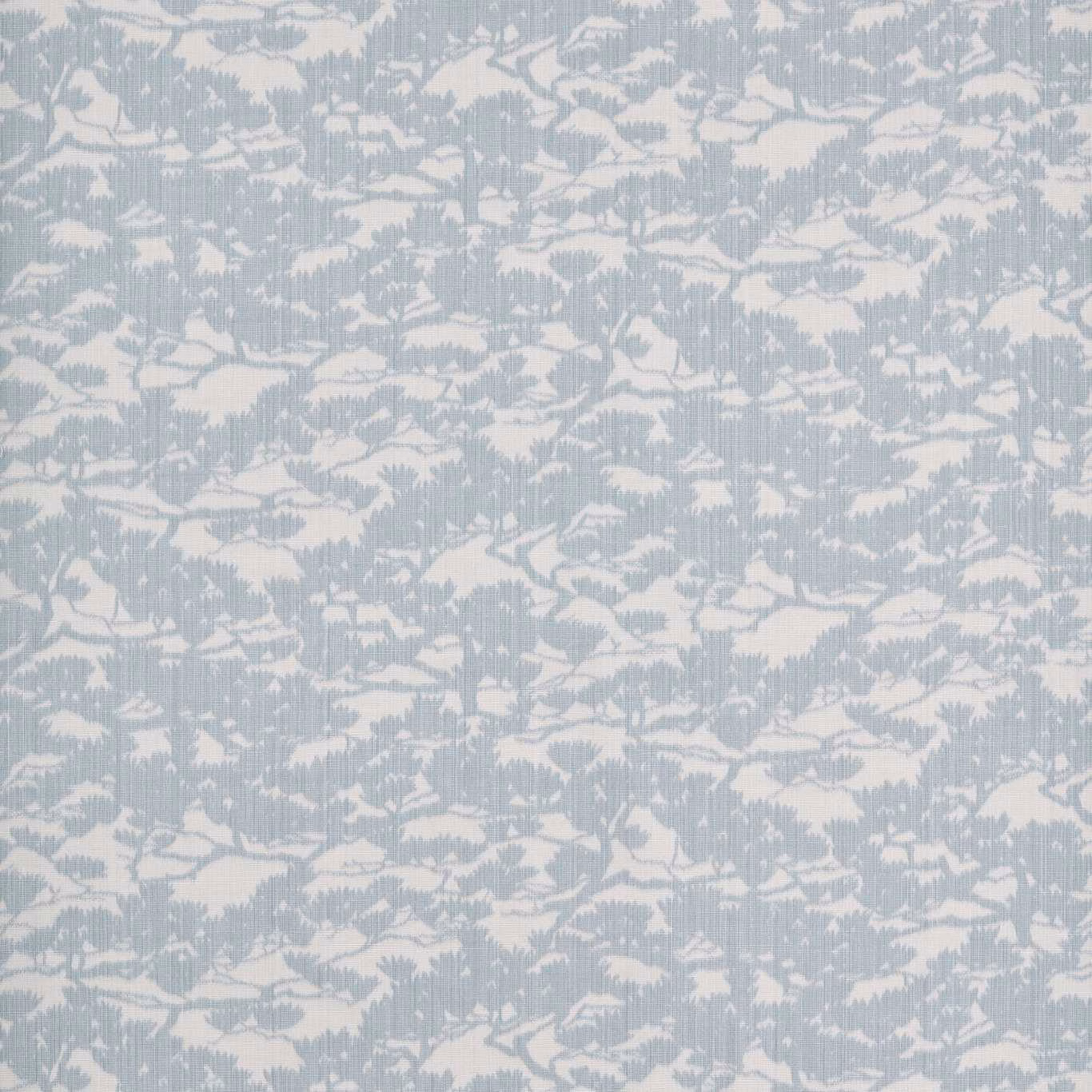 Pale blue and cream woven fabric with broken organic motifs and fine vertical texture