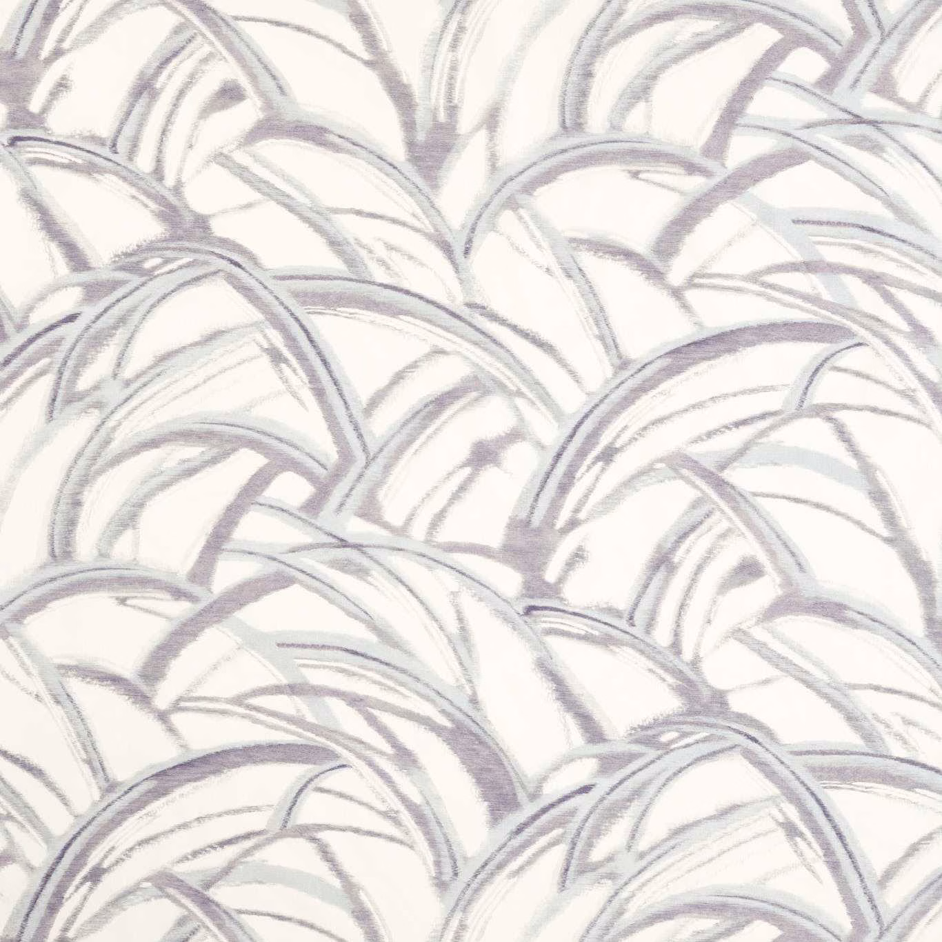Pale lilac and periwinkle sweeping leaf motifs on an ivory ground