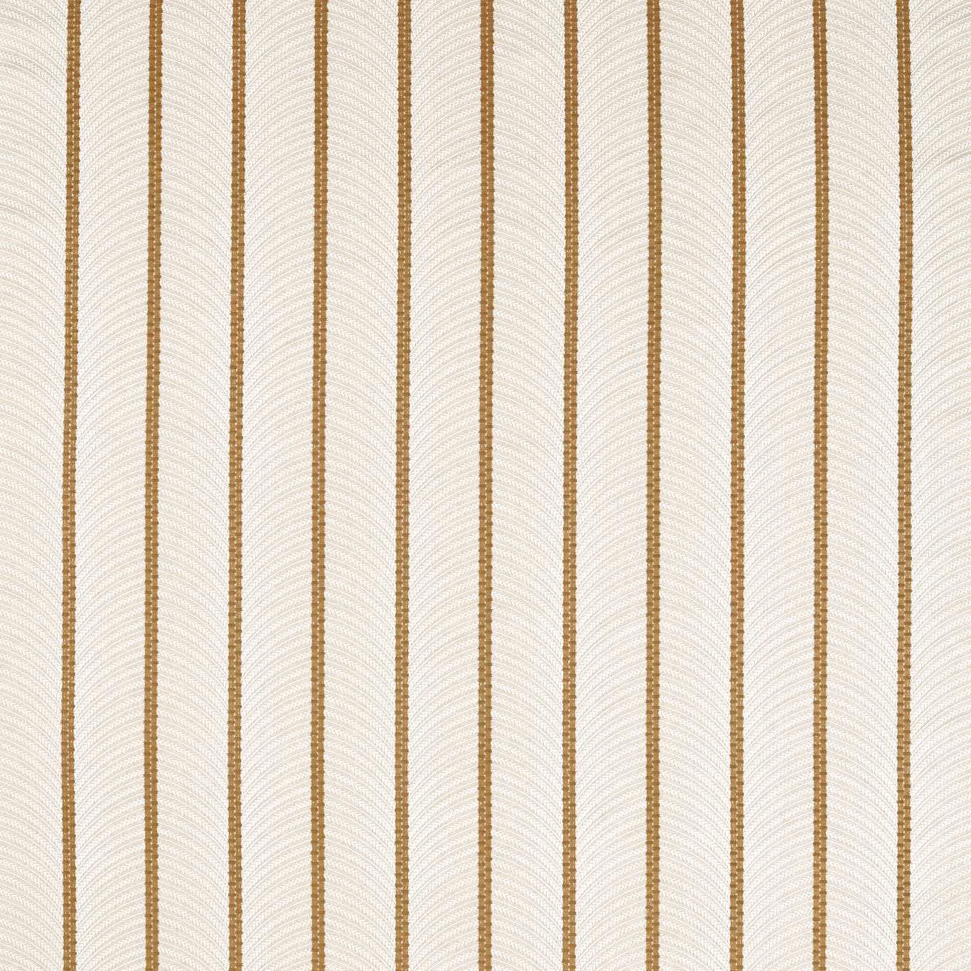 Parchment fabric with fine camel vertical stripes and subtle rippling woven texture