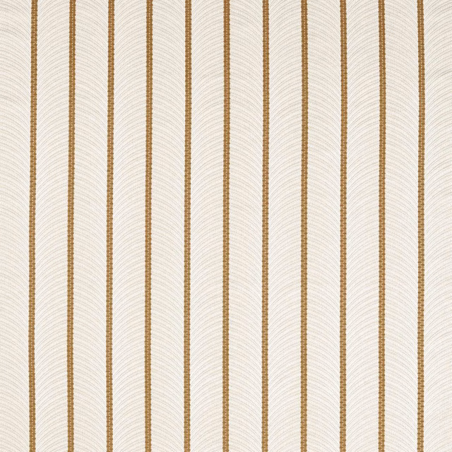 Parchment fabric with fine camel vertical stripes and subtle rippling woven texture
