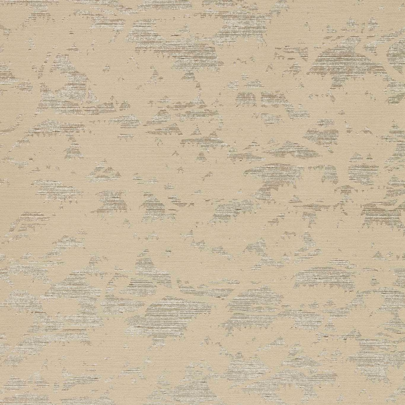 Warm taupe wallpaper with broken blue-grey striations and pale sage flecks