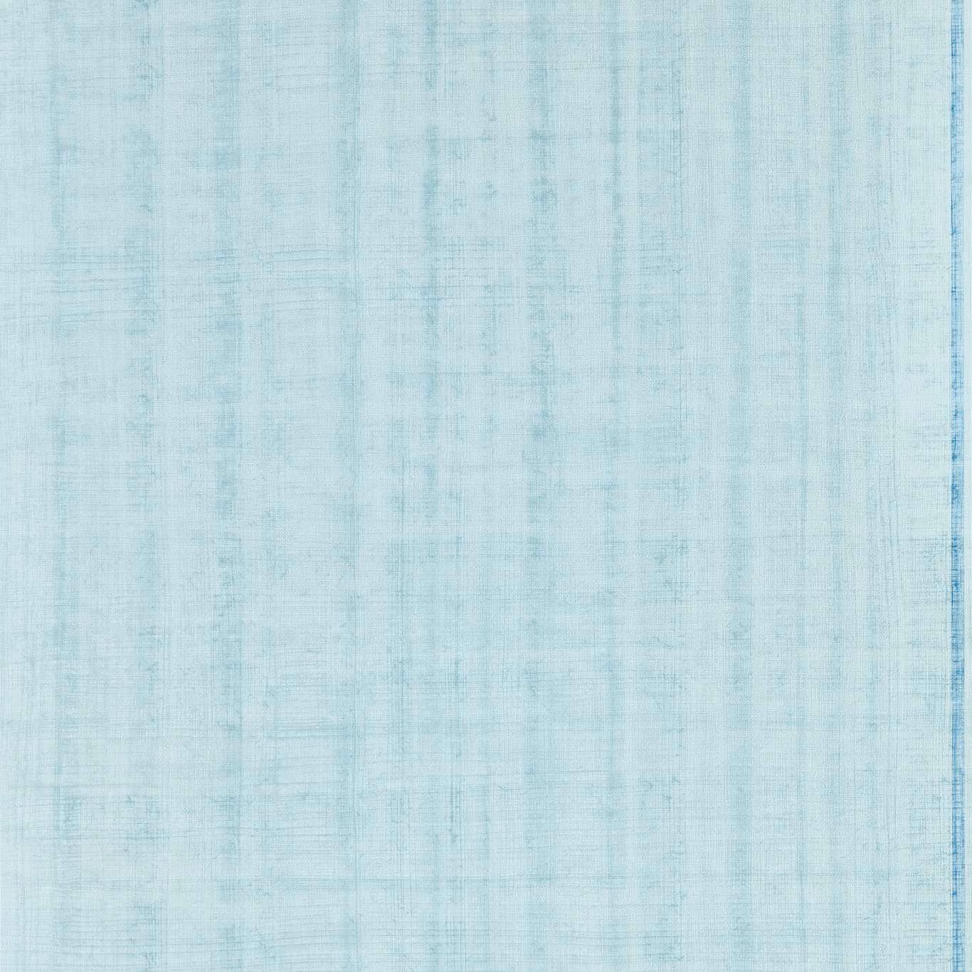 Pale aqua-blue wallpaper with fine vertical striations and an indigo edge