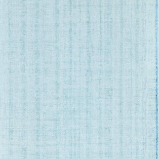Pale aqua-blue wallpaper with fine vertical striations and an indigo edge