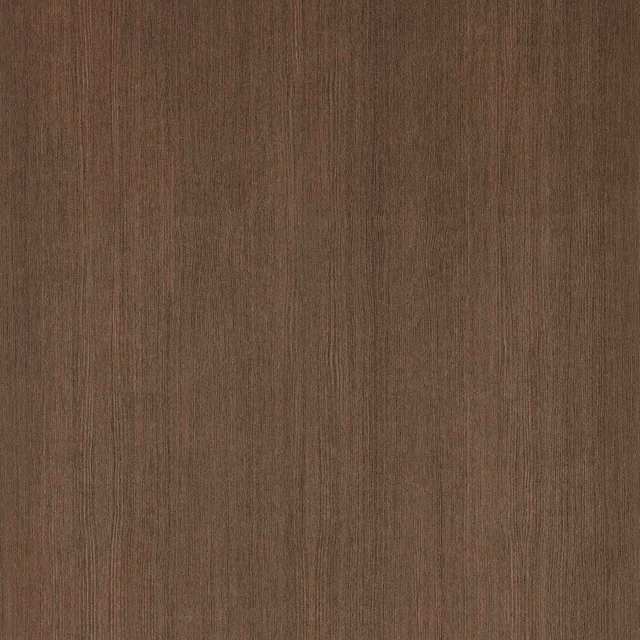 Warm mahogany-brown wallpaper with fine vertical woodgrain striations