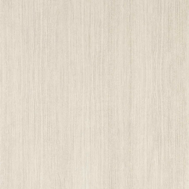 Pale silver beige wallpaper with fine vertical woodgrain lines and subtle tonal variation