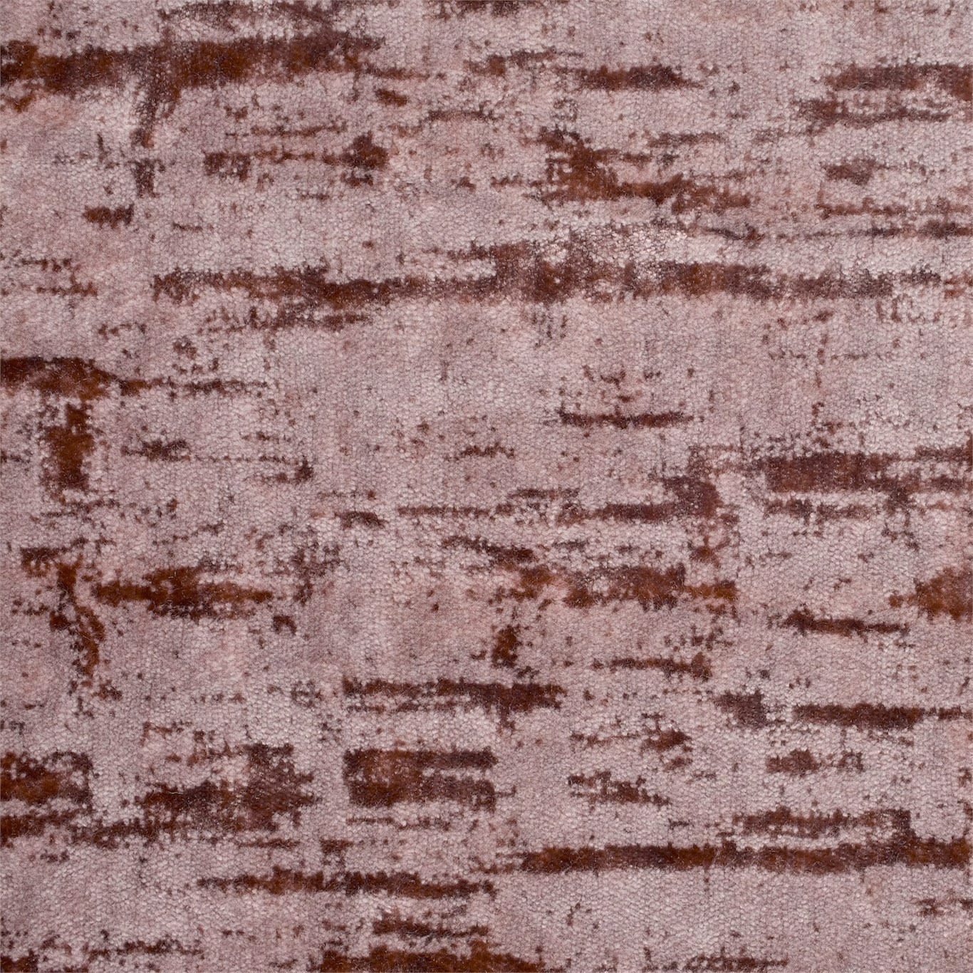 Dusky blush velvet with distressed brown horizontal striations and a softly textured sheen