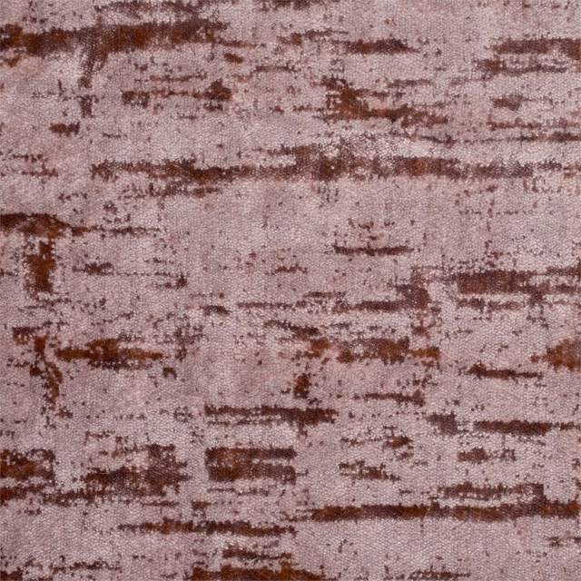 Dusky blush velvet with distressed brown horizontal striations and a softly textured sheen