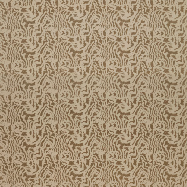 Muted taupe-gold velvet with dense cream organic squiggle pattern and soft sheen