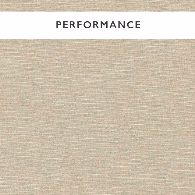 Close view of softly textured stone-beige plain weave with fine horizontal grain