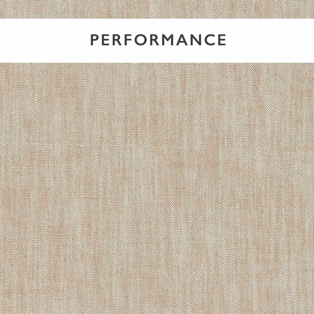 Warm mineral-beige woven upholstery fabric with subtle vertical striations and fine texture