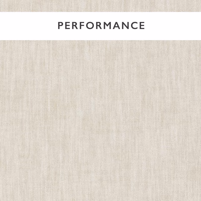 Pale limewashed beige fabric with fine vertical striations and softly irregular weave
