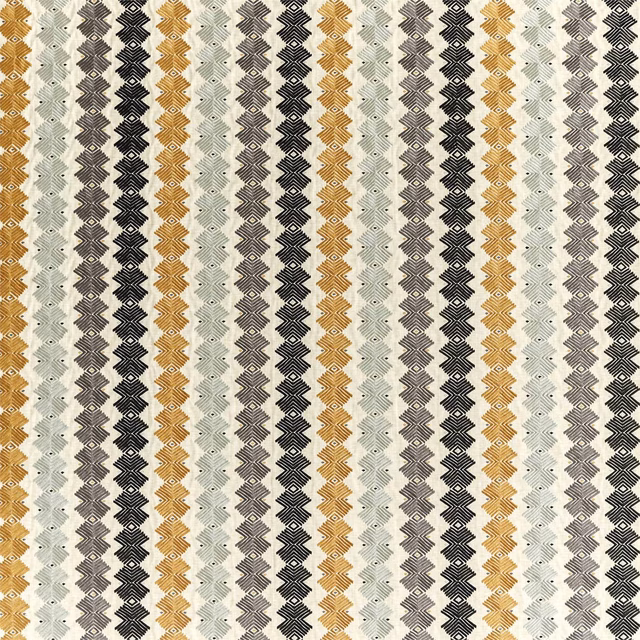 Honey, topaz, cream and slate zigzag stripes in a textured woven fabric