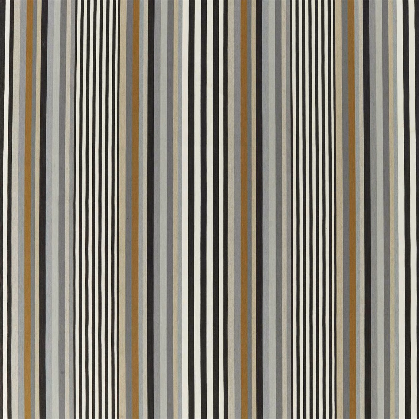 Charcoal, putty and slate vertical stripes with narrow muted tan accents