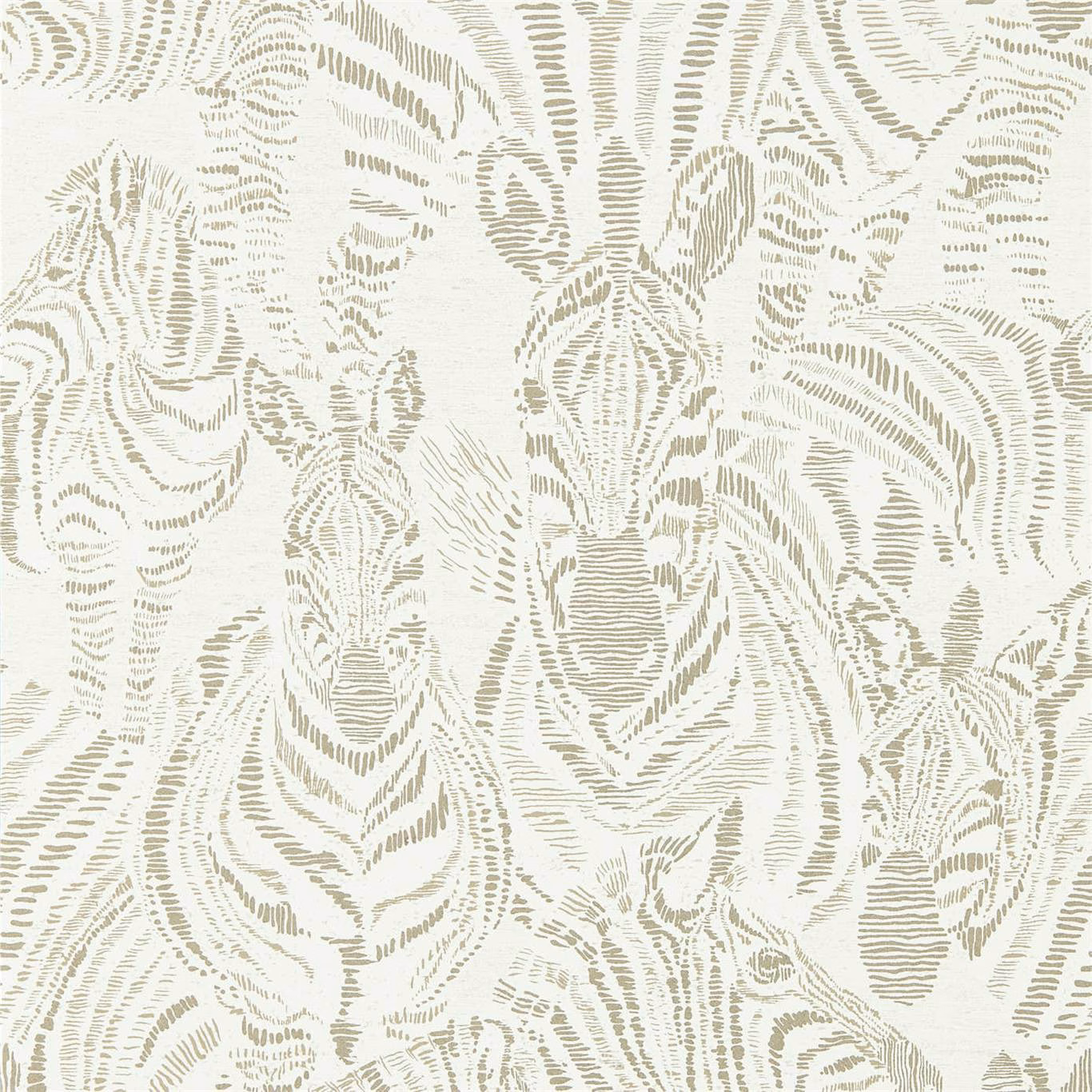 Pale oyster wallpaper with softly gilver, dashed animal-like and foliage-like forms