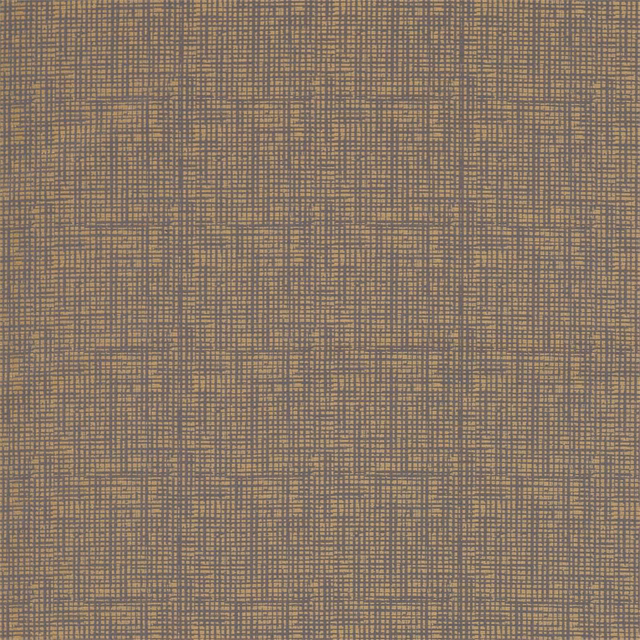 Fine graphite grid with warm bronze threads in a softly textured weave