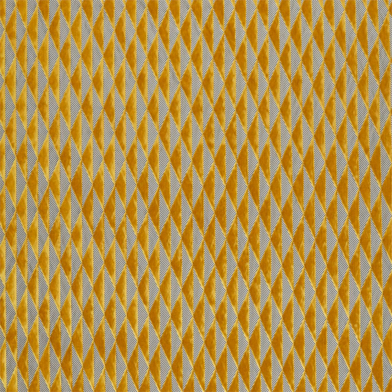 Warm ochre-gold geometric chevrons with fine, dimensional woven texture