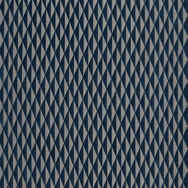 Deep ink-blue woven fabric with repeating pale grey elongated diamond motifs