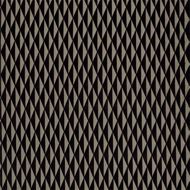 Near-black woven fabric with repeating taupe-grey diamond lattice and subtle texture