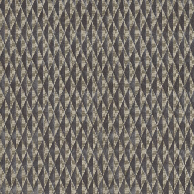Cool pewter and charcoal diamond weave in tightly spaced vertical rows