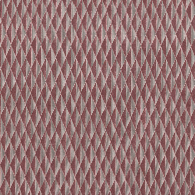 Dusty rose and taupe woven fabric with tightly spaced vertical diamond motifs