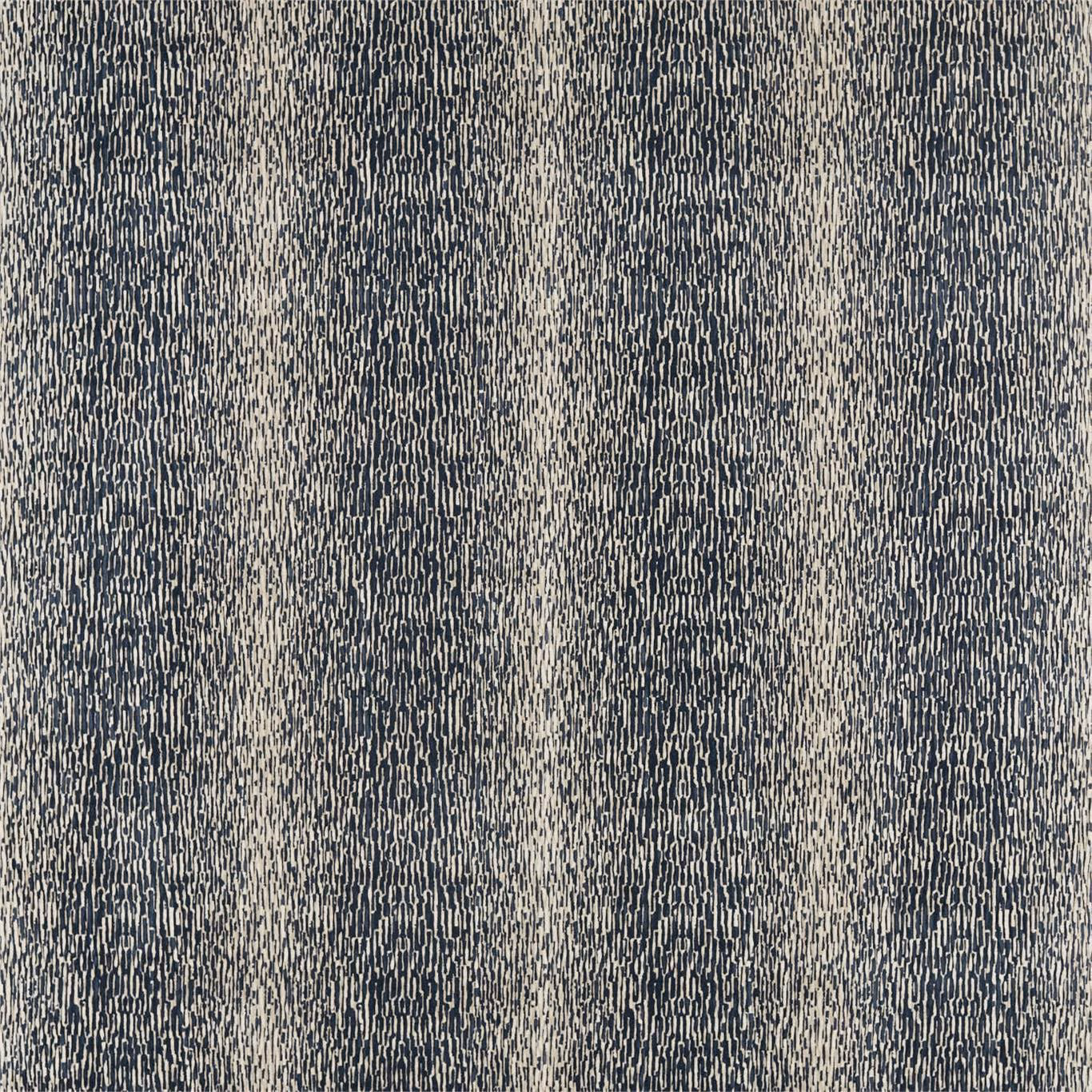 Inky blue-grey woven textile with chalk flecks and broken vertical striations