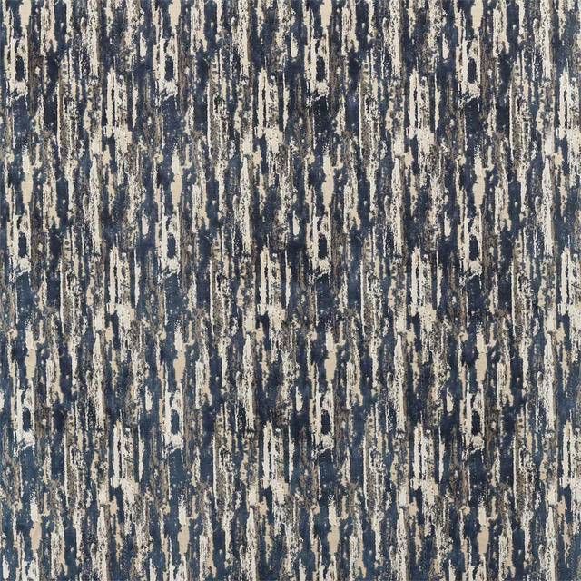 Oyster and inky navy vertical striations with a distressed, tactile surface