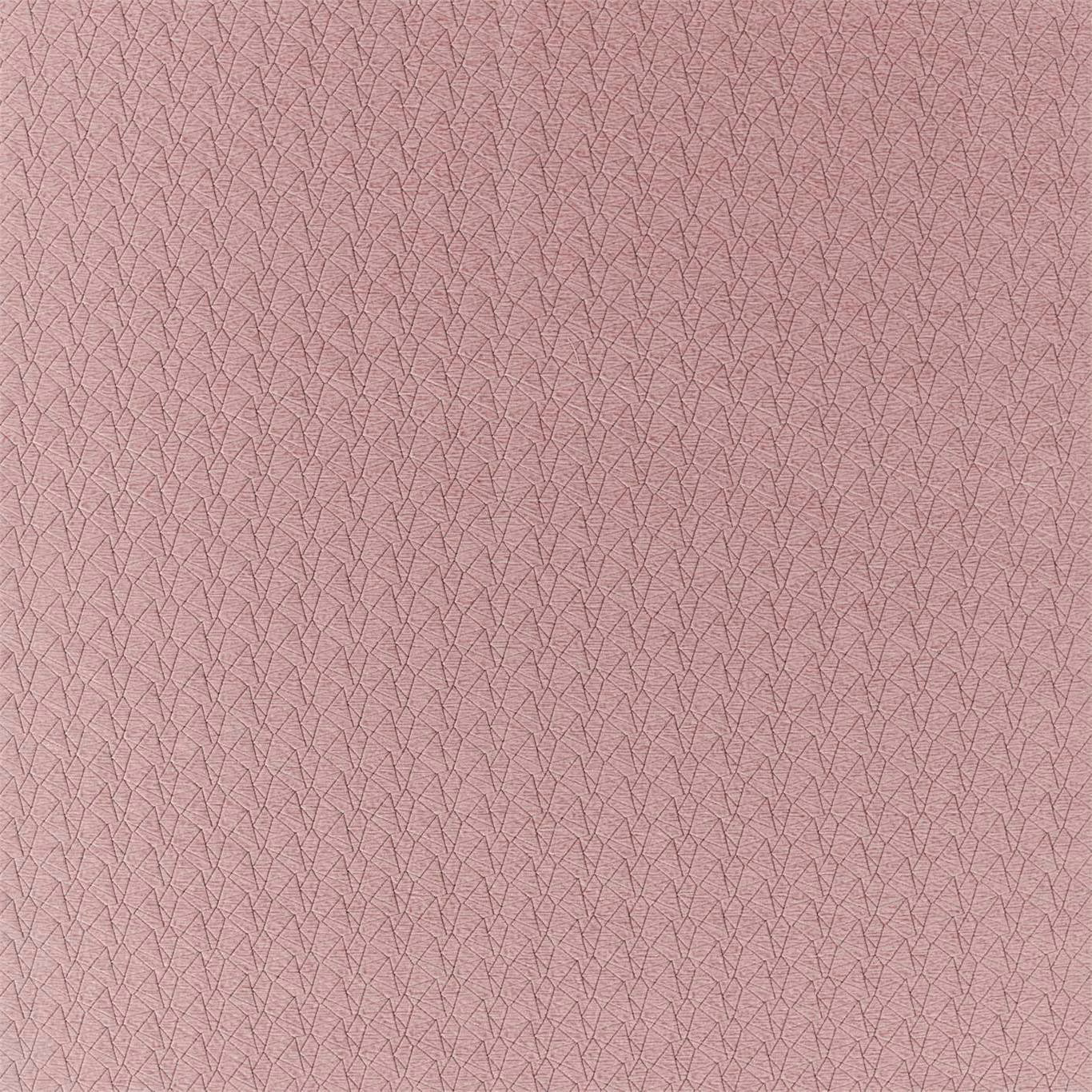 Muted rose quartz woven swatch with fine intersecting mauve angular lines