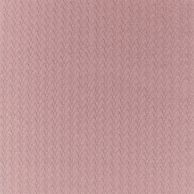 Muted rose quartz woven swatch with fine intersecting mauve angular lines