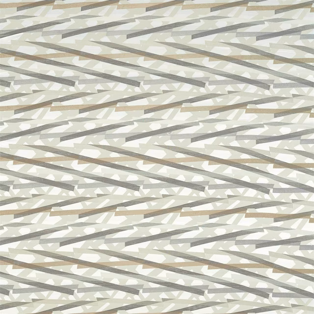 Oyster and pumice-grey woven ground with layered, angular diagonal strokes