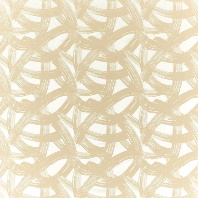 Cream textile with layered taupe brushstroke loops and a softly woven surface