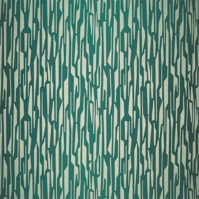 Emerald woven fabric with jagged vertical bands in forest green and pale sage