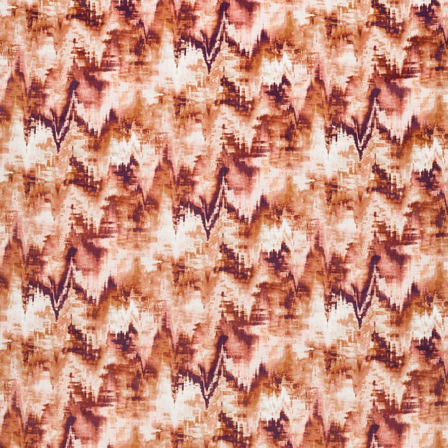 Rosewood and burnt umber velvet with cream clay zigzag brushstrokes