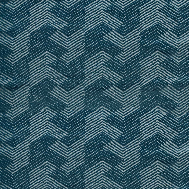 Deep teal textile with textured pale broken chevron lines in vertical bands