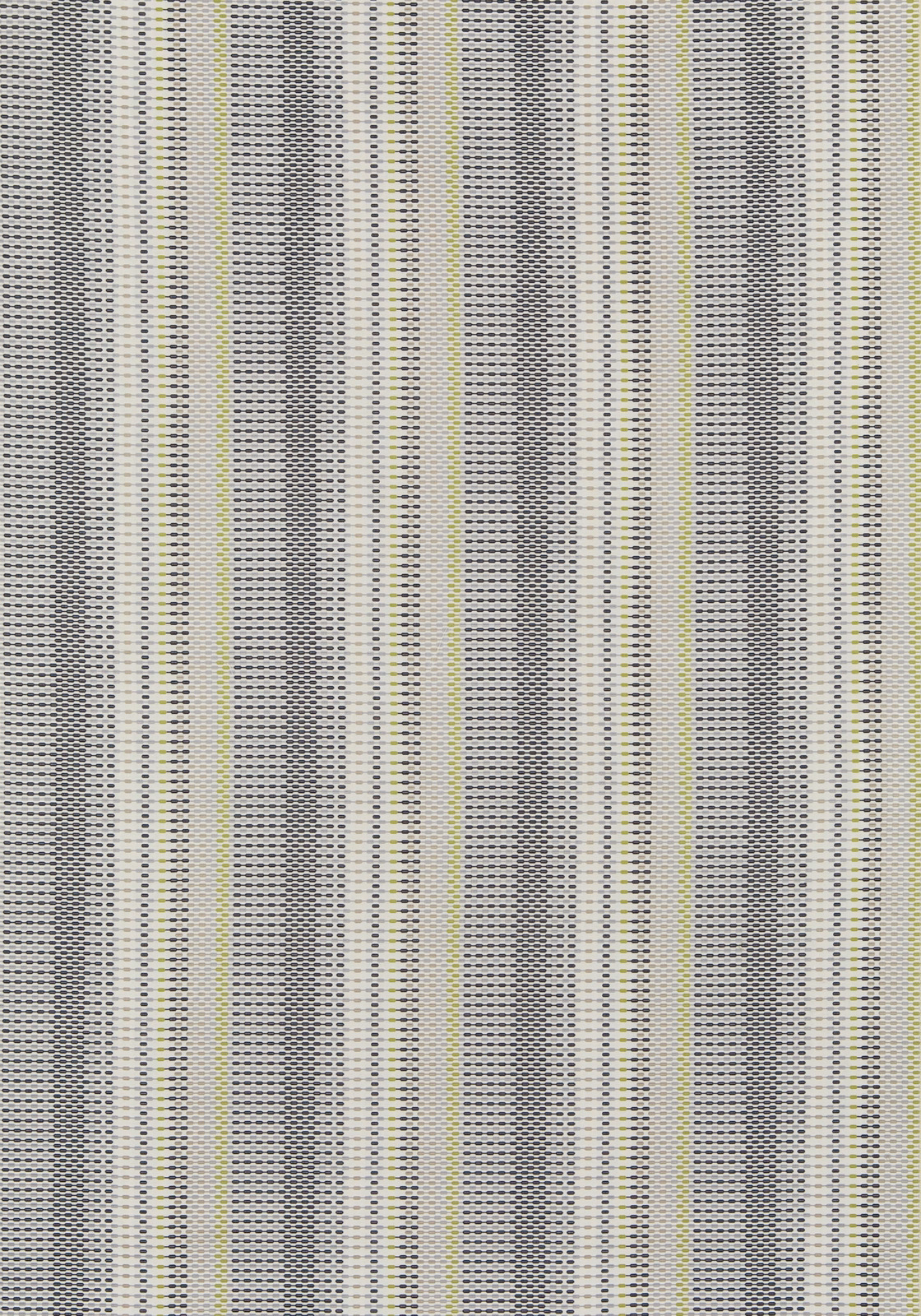 Charcoal and grey vertical woven stripes with fine lime-green accent lines