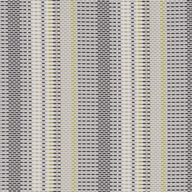 Charcoal and grey vertical woven stripes with fine lime-green accent lines