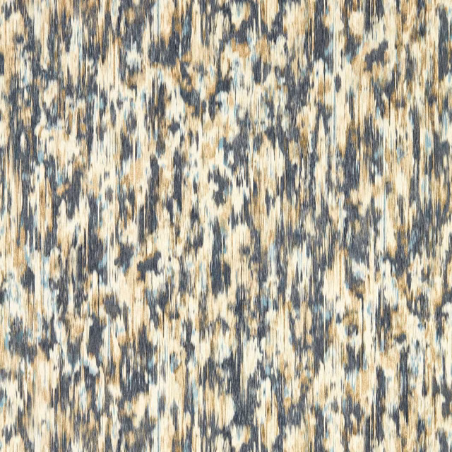 Ink, cream and bronze abstract wallpaper with dense vertical mottled brush marks