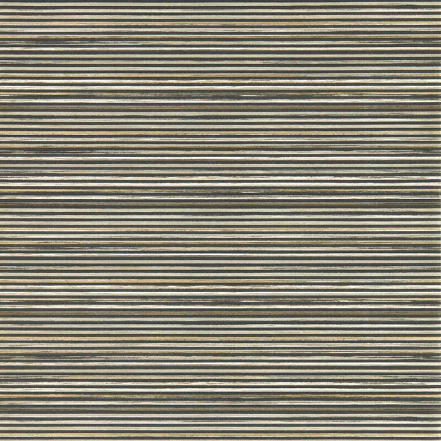 Ebony and parchment wallpaper with tightly spaced, uneven horizontal lines