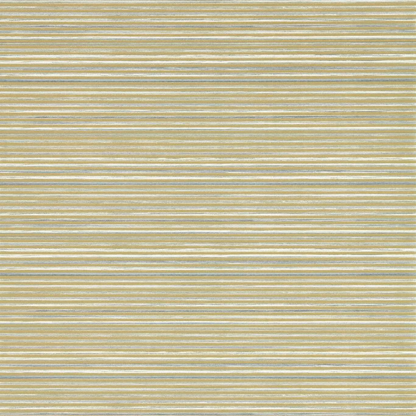Muted gold wallpaper with fine horizontal slate-grey striations