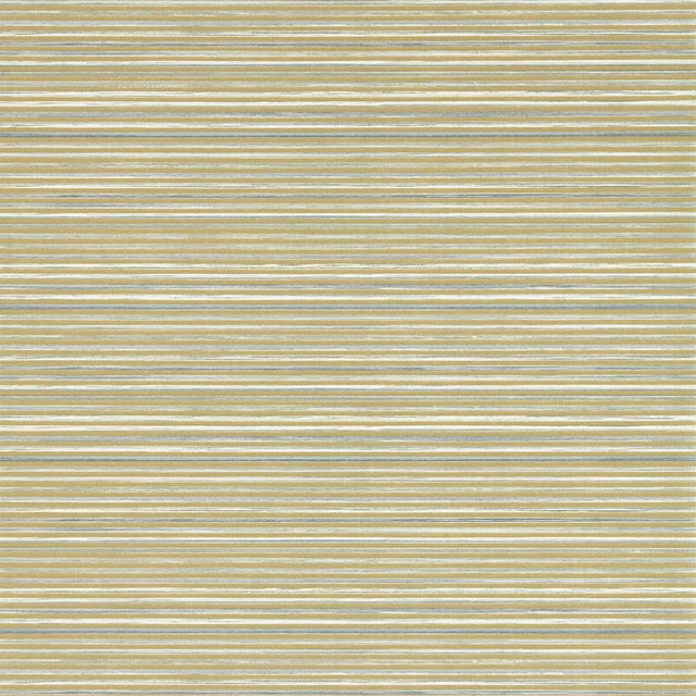 Muted gold wallpaper with fine horizontal slate-grey striations