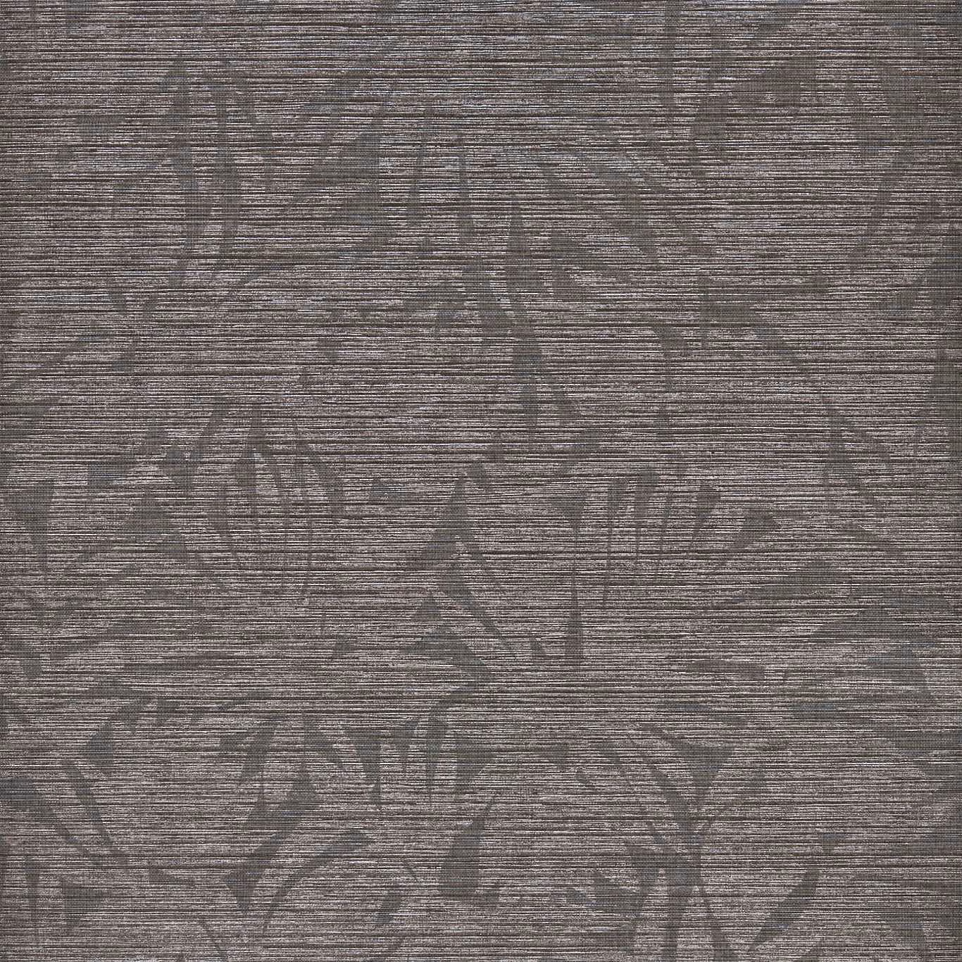 Slate-grey wallpaper with shadowy botanical silhouettes over fine horizontal striations