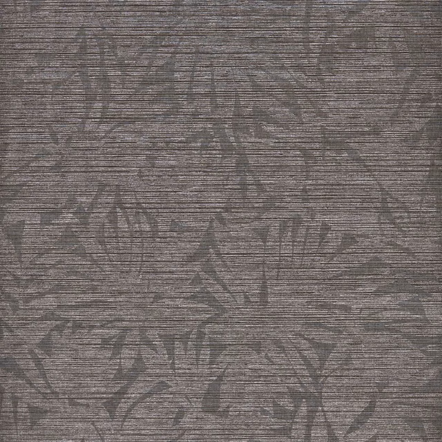 Slate-grey wallpaper with shadowy botanical silhouettes over fine horizontal striations