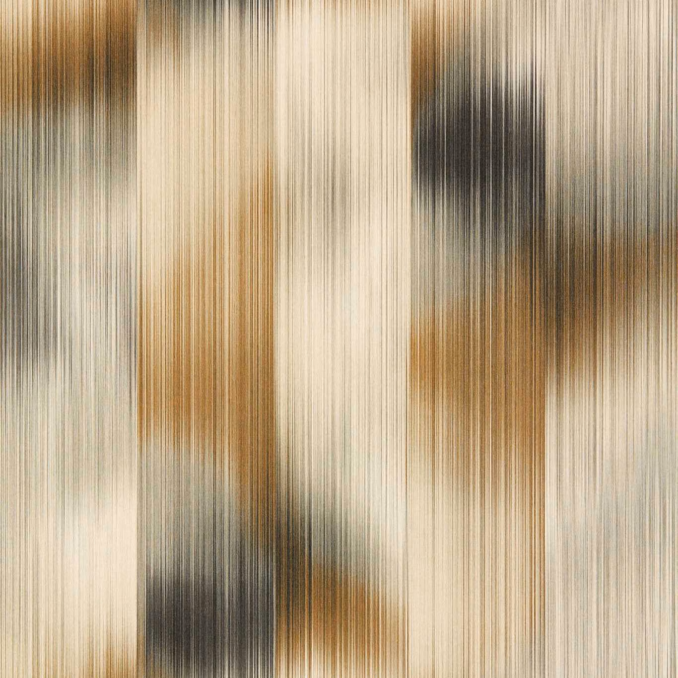 Tobacco, slate and cream vertical blurred bands with fine linear texture